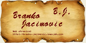Branko Jaćimović vizit kartica